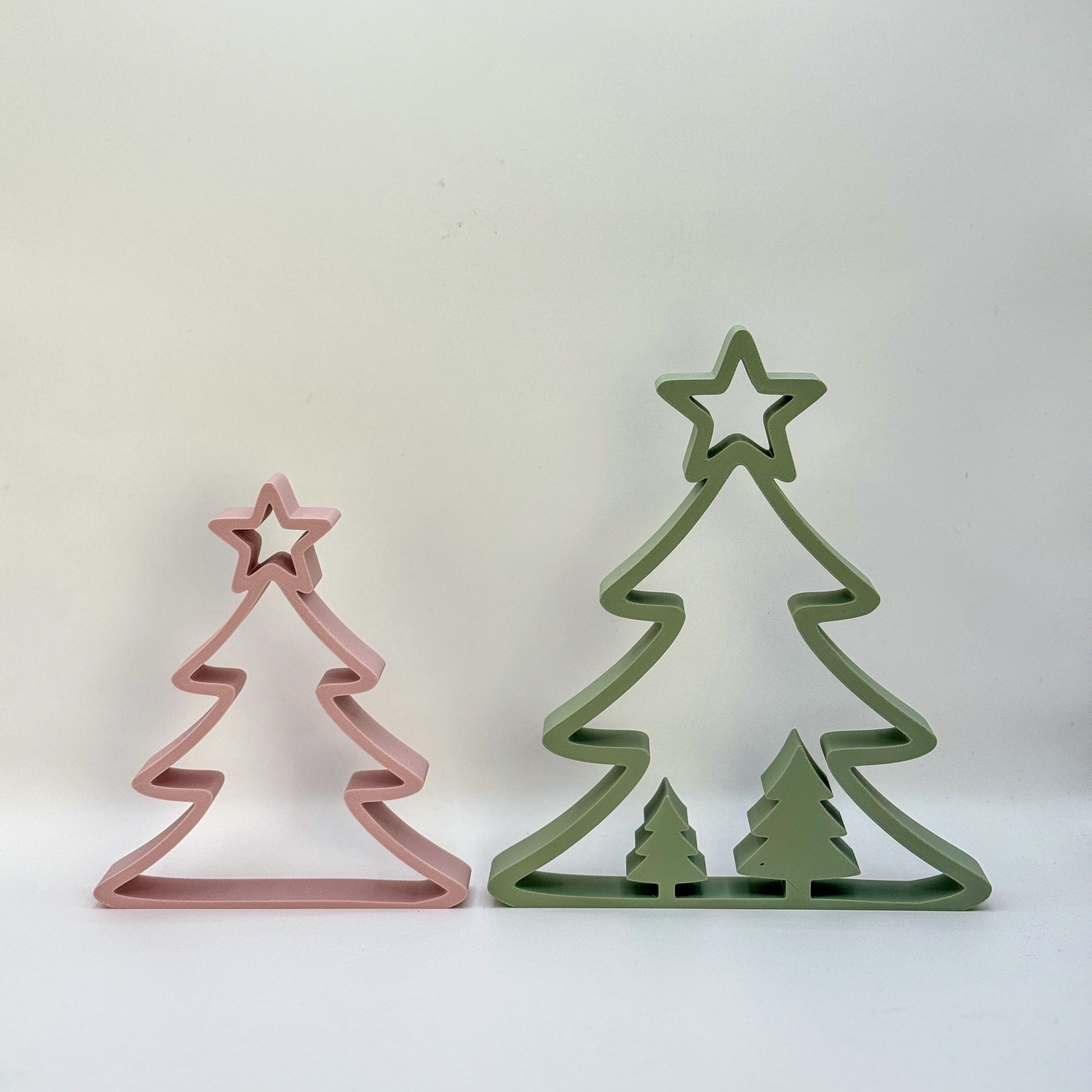 Weihnachtsbaum Deko Set aus PLA – 3D-gedrucktes 2er Set | Moderne Weihnachtsdeko, nachhaltige Geschenkidee