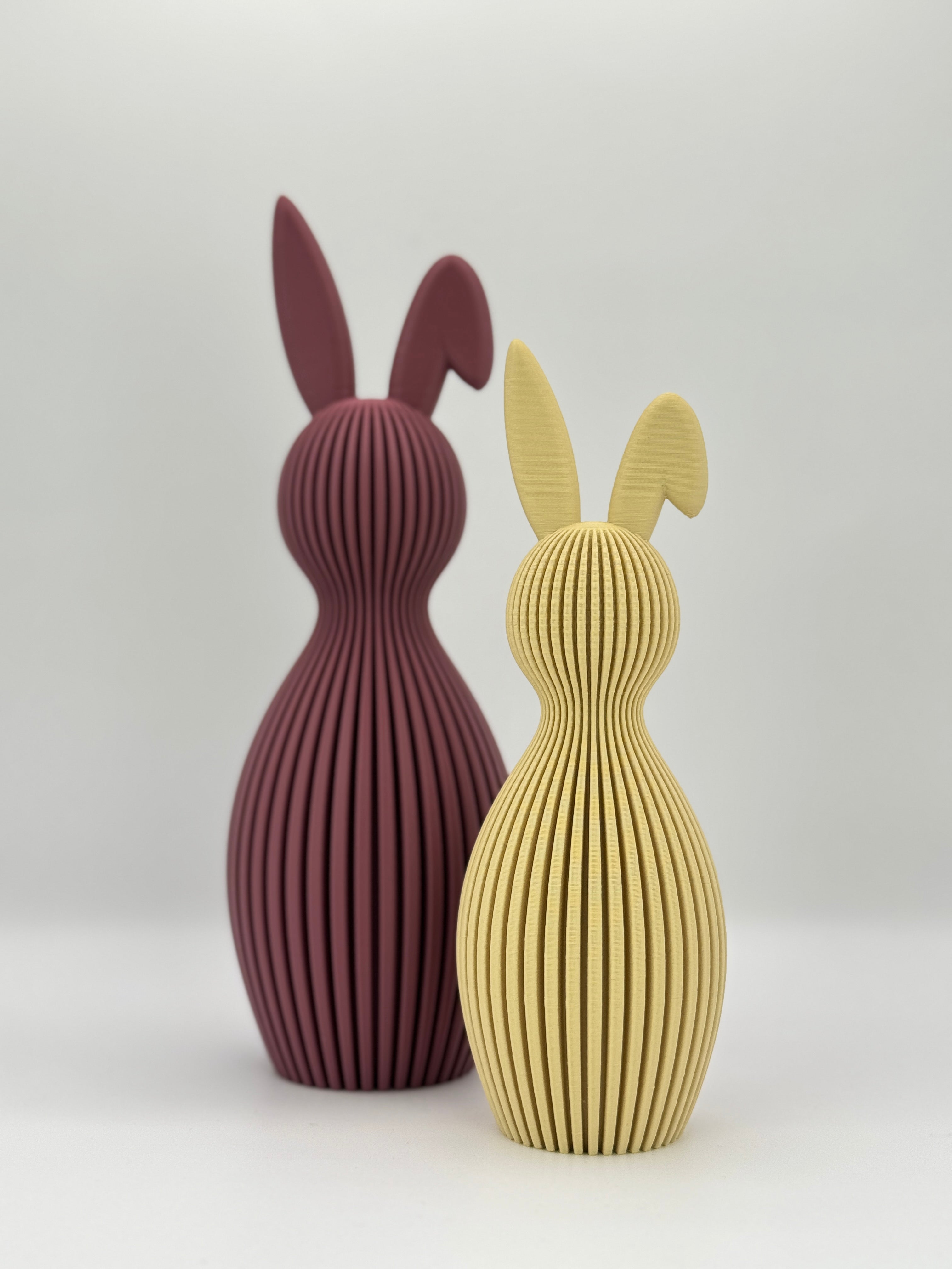 Moderne Hasen Deko aus 3D-Druck – Design-Hasen mit abgeknicktem Ohr aus PLA