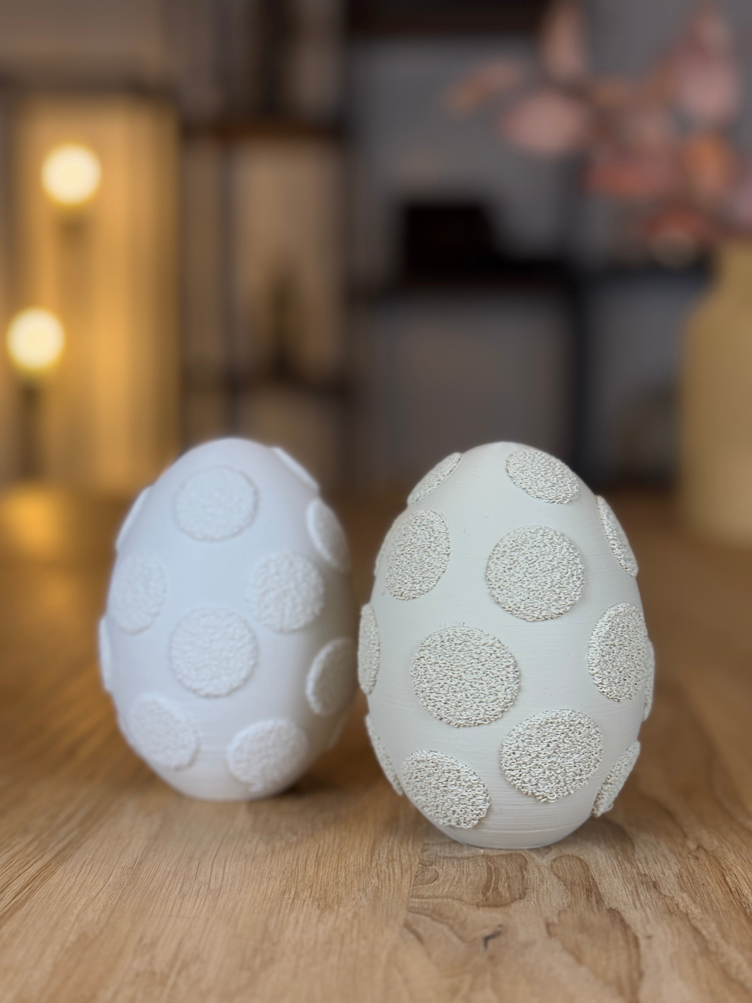 Dekoratives 3D-Druck Ei aus PLA – Modernes Design, 100 mm, leicht & hohl