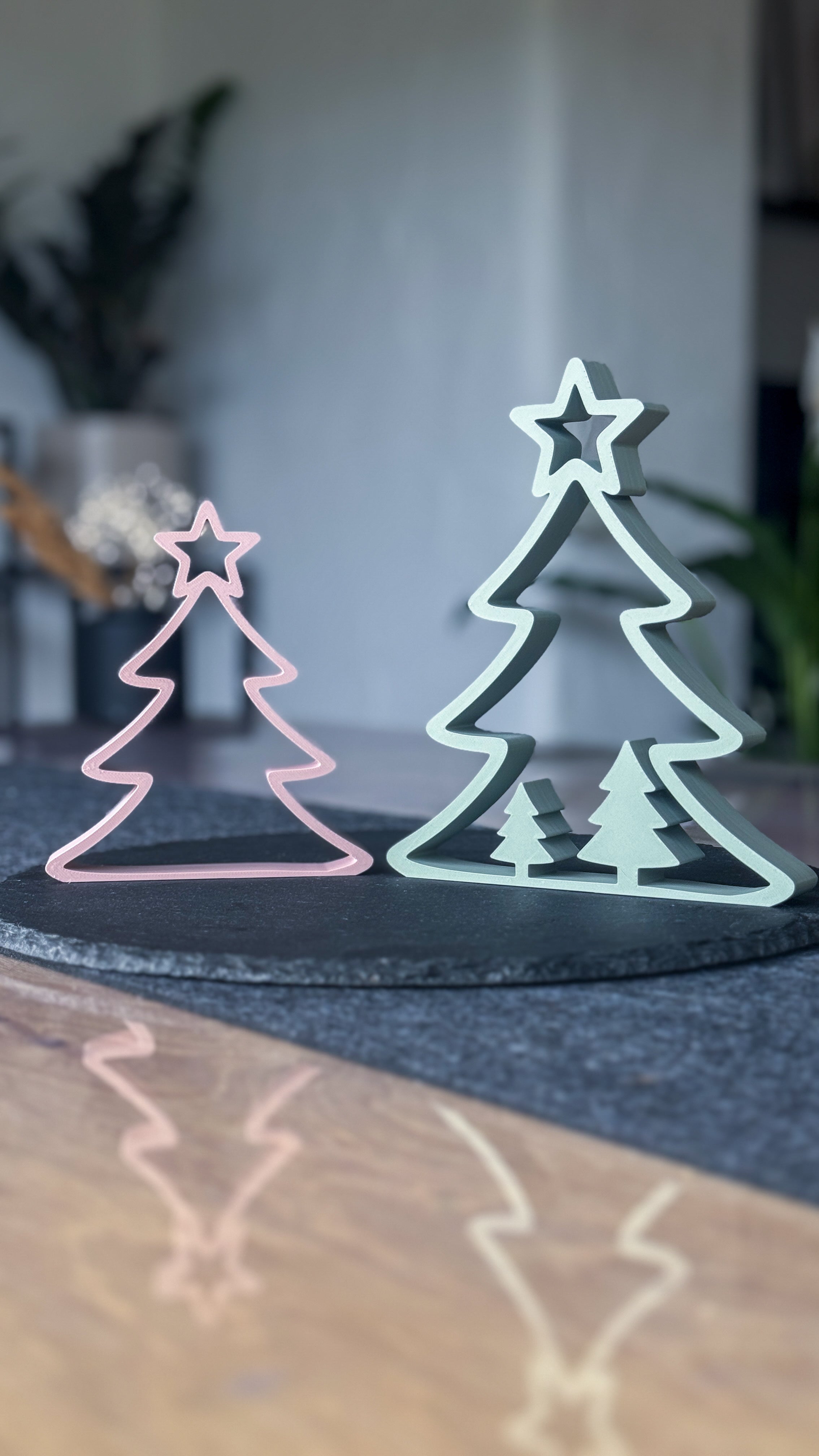 Weihnachtsbaum Deko Set aus PLA – 3D-gedrucktes 2er Set | Moderne Weihnachtsdeko, nachhaltige Geschenkidee