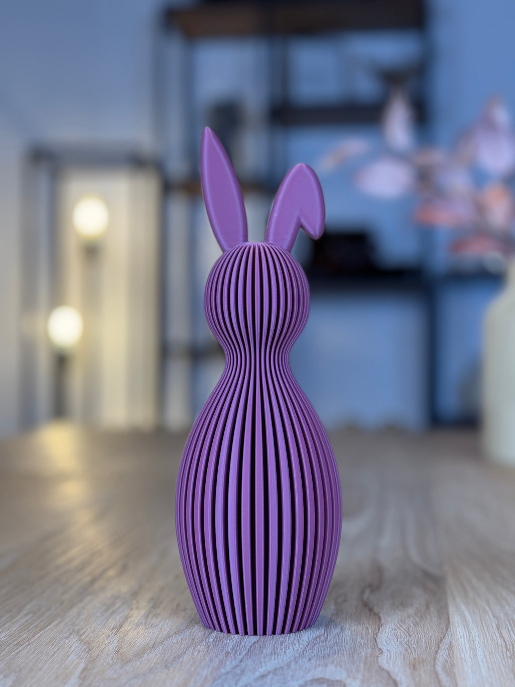 Moderne Hasen Deko aus 3D-Druck – Design-Hasen mit abgeknicktem Ohr aus PLA