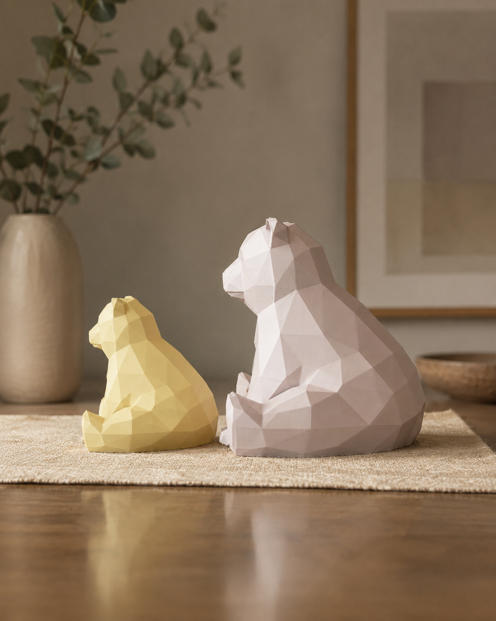 Geometrischer Bär aus PLA – Moderne Low-Poly Dekofigur in 19 Farben