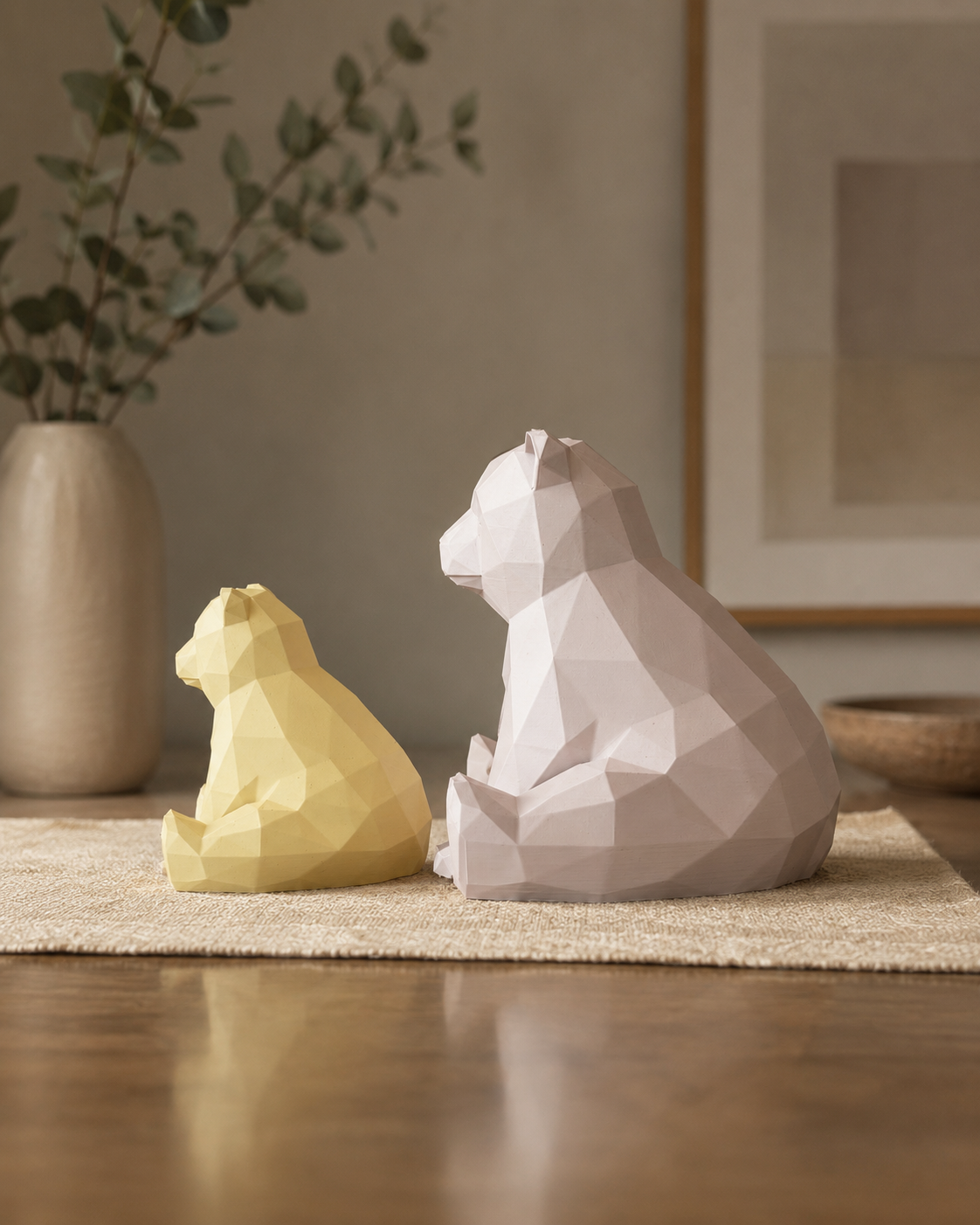 Geometrischer Bär aus PLA – Moderne Low-Poly Dekofigur in 19 Farben