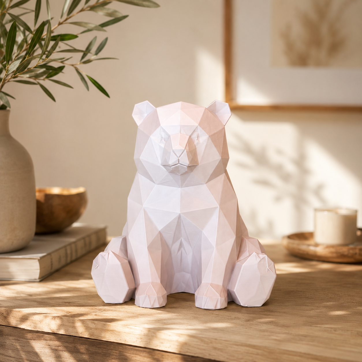Geometrischer Bär aus PLA – Moderne Low-Poly Dekofigur in 19 Farben