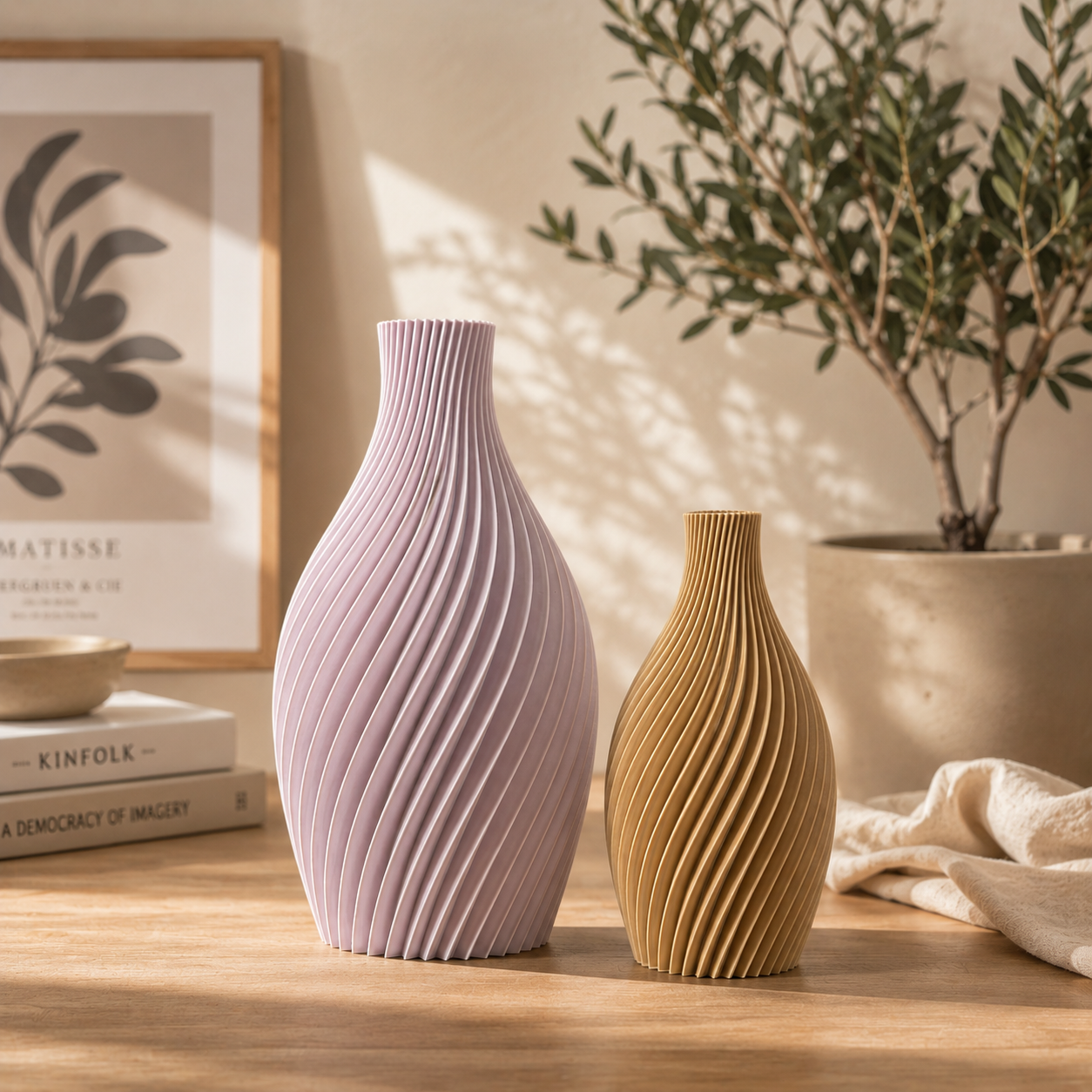 3D Druck Vase, modern, Spiral, Blumenvase, Kugelvase, Dekovase, Trockenblume, Nachhaltig, Wohnaccessoire, Geschenkidee, Tischdeko, skandi