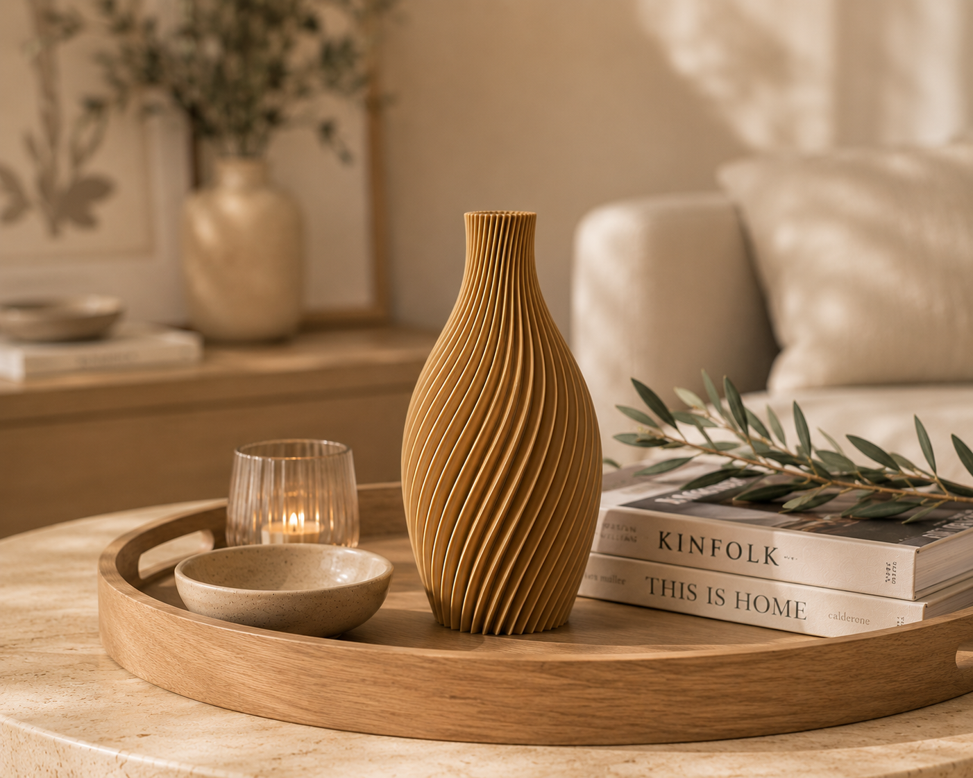 3D Druck Vase, modern, Spiral, Blumenvase, Kugelvase, Dekovase, Trockenblume, Nachhaltig, Wohnaccessoire, Geschenkidee, Tischdeko, skandi