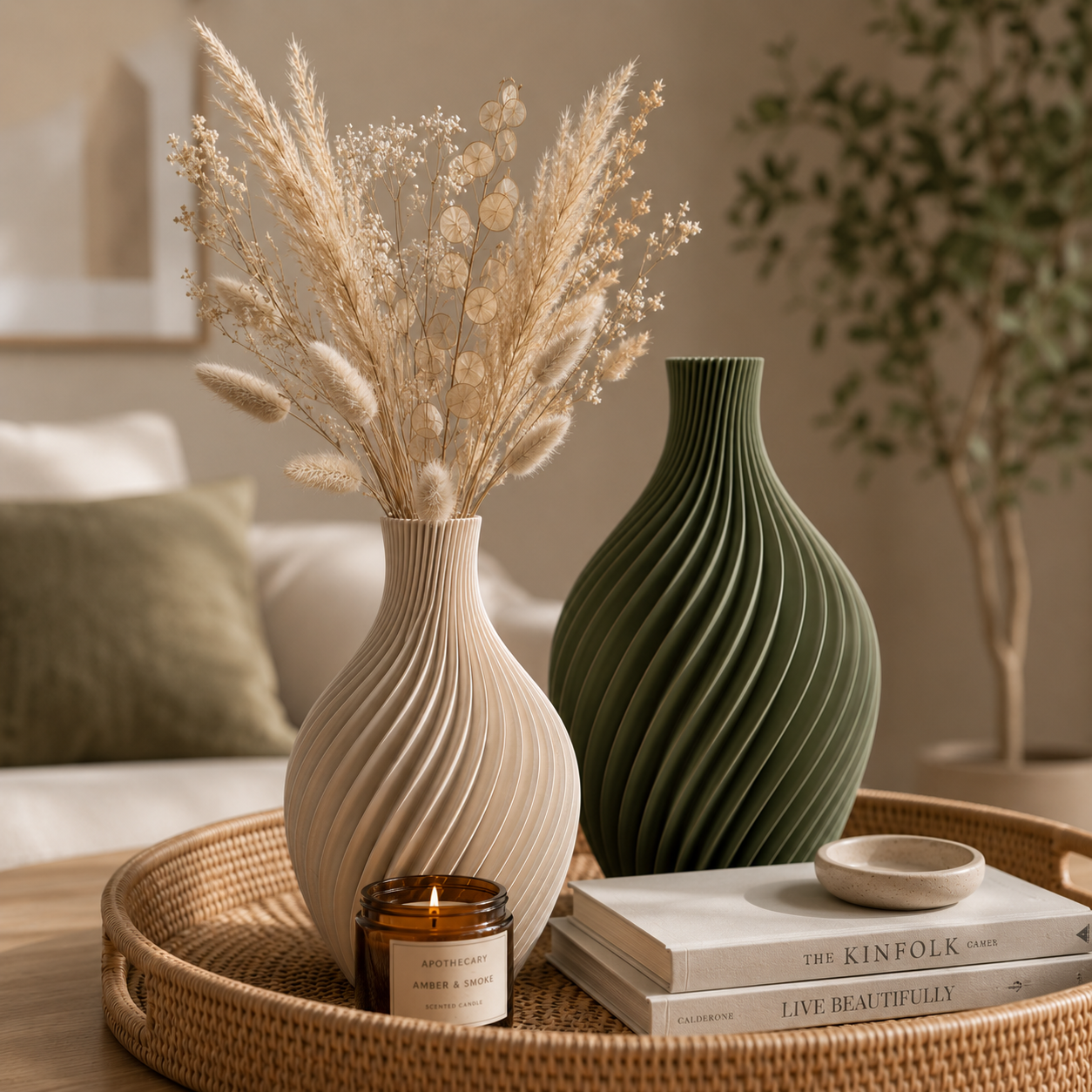 3D Druck Vase, Spiral, Minimalistisch, Dekovase, PLA, Skandi Deko, Geschenkidee, Trockenblumen Vase, Wohnzimmer Deko, Tischdeko, Frühling