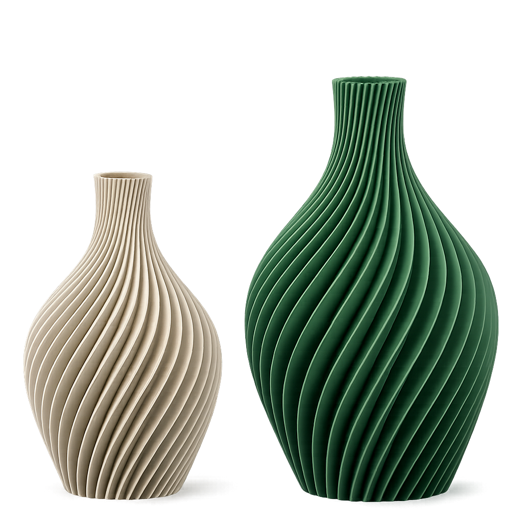 3D Druck Vase, Spiral, Minimalistisch, Dekovase, PLA, Skandi Deko, Geschenkidee, Trockenblumen Vase, Wohnzimmer Deko, Tischdeko, Frühling