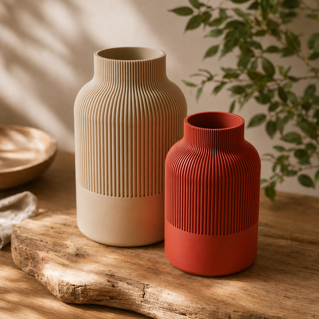 3D-Druck Vase aus PLA – Modernes Design in 18 Farben | 2 Größen für Trockenblumen | Handgefertigt & Nachhaltig