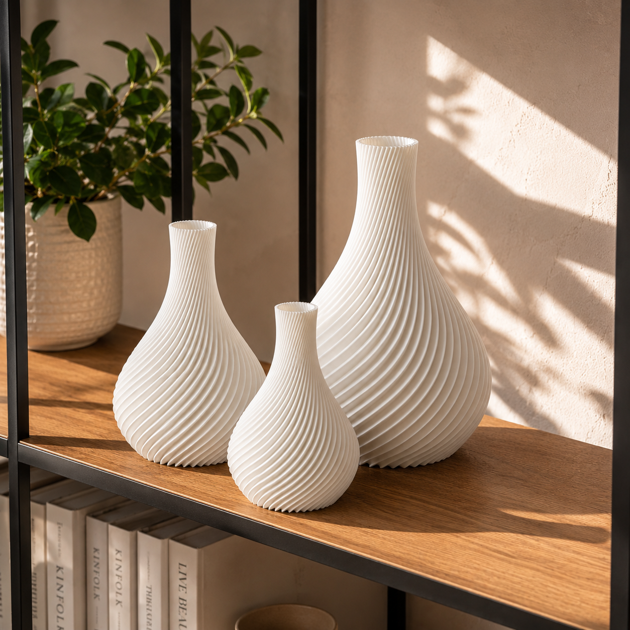 Spiralvase aus PLA – Moderne 3D-gedruckte Designvase | 3 Größen & 19 Farben