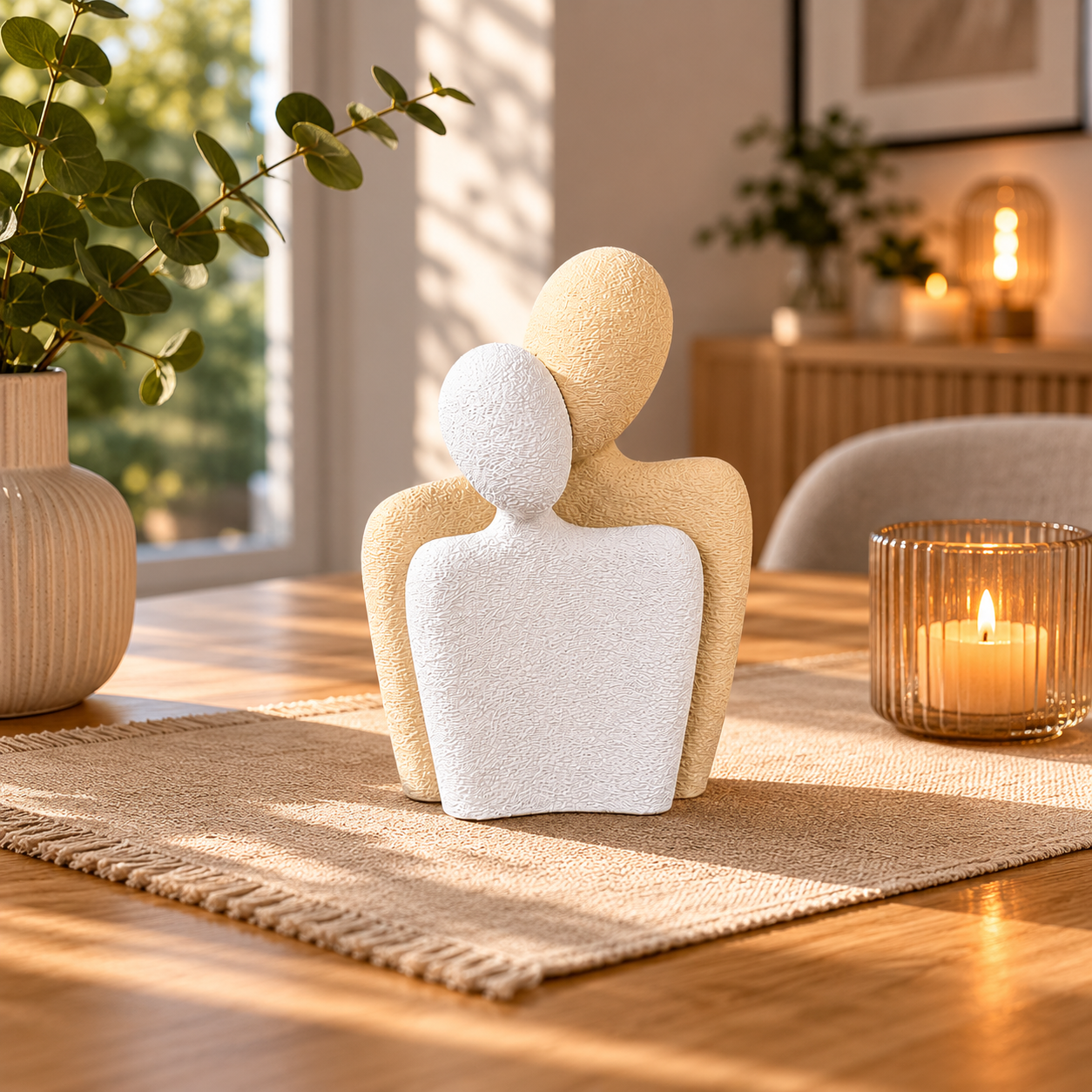 Abstrakte Pärchen Skulptur aus PLA – Moderne Liebesfigur aus 3D-Druck | Geschenk für Valentinstag, Hochzeit & Jahrestag
