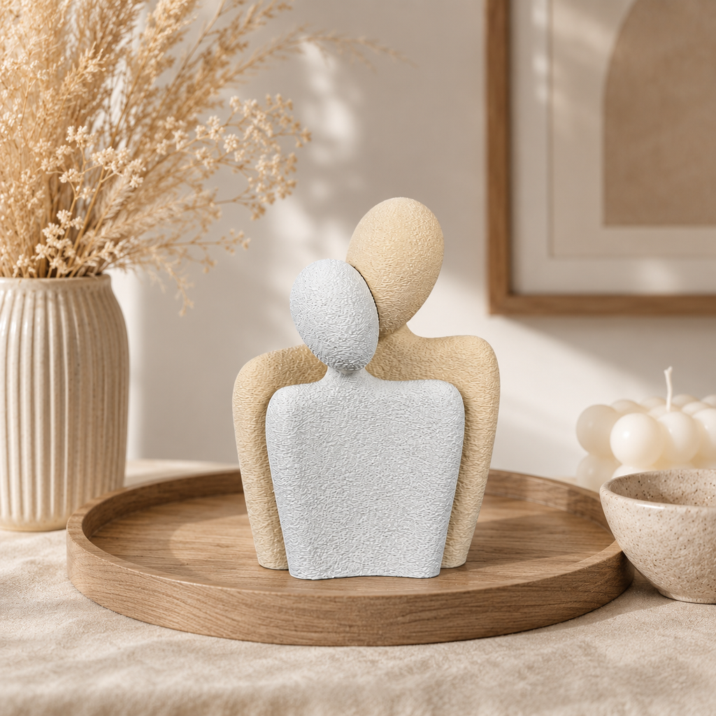 Abstrakte Pärchen Skulptur aus PLA – Moderne Liebesfigur aus 3D-Druck | Geschenk für Valentinstag, Hochzeit & Jahrestag