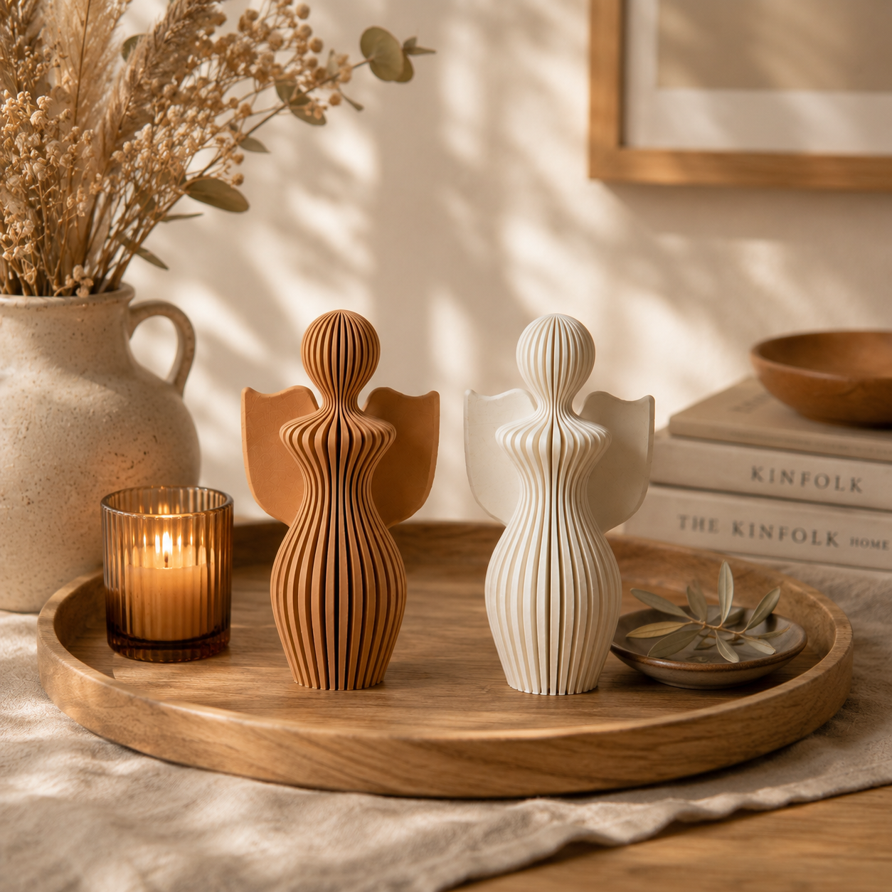 3D gedruckter Engel Dekofigur aus PLA (130 mm) – Moderne Engel Figur, Geschenk & Wohnungsdekoration – 18 Farben
