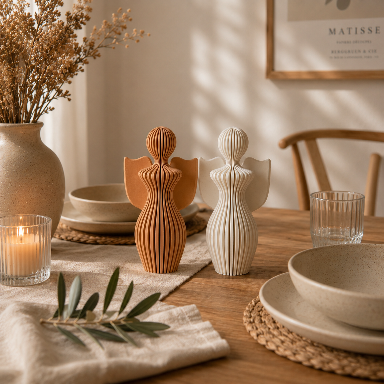 3D gedruckter Engel Dekofigur aus PLA (130 mm) – Moderne Engel Figur, Geschenk & Wohnungsdekoration – 18 Farben