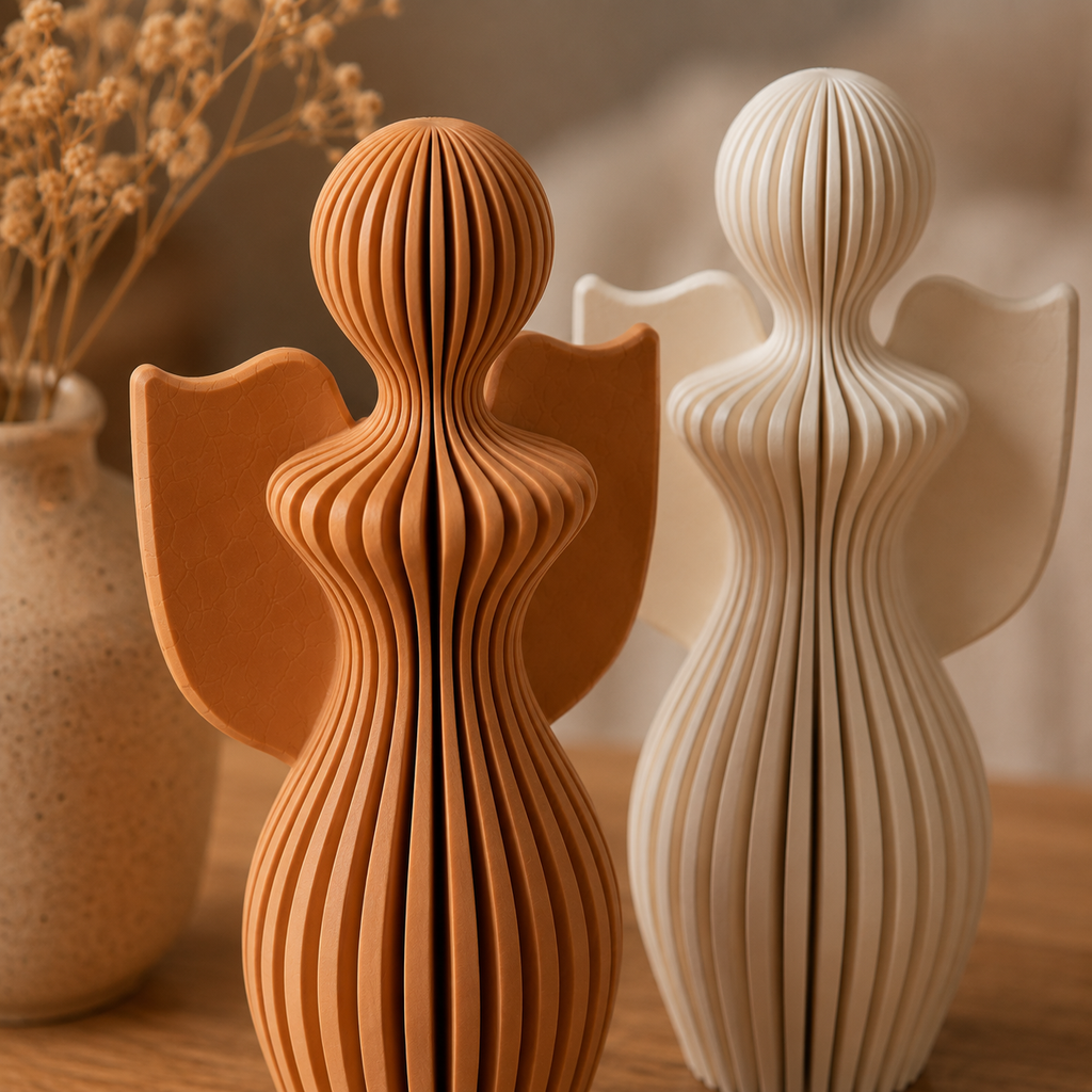 3D gedruckter Engel Dekofigur aus PLA (130 mm) – Moderne Engel Figur, Geschenk & Wohnungsdekoration – 18 Farben