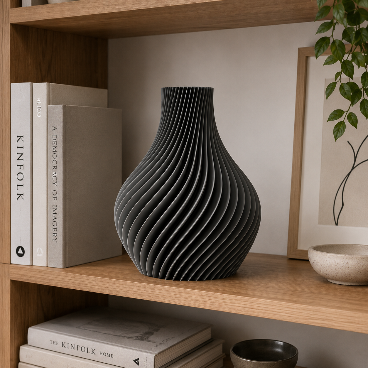 3D-gedruckte Designer-Vase aus PLA – Modernes Twist-Design, 20 cm Höhe – in 18 Farben erhältlich