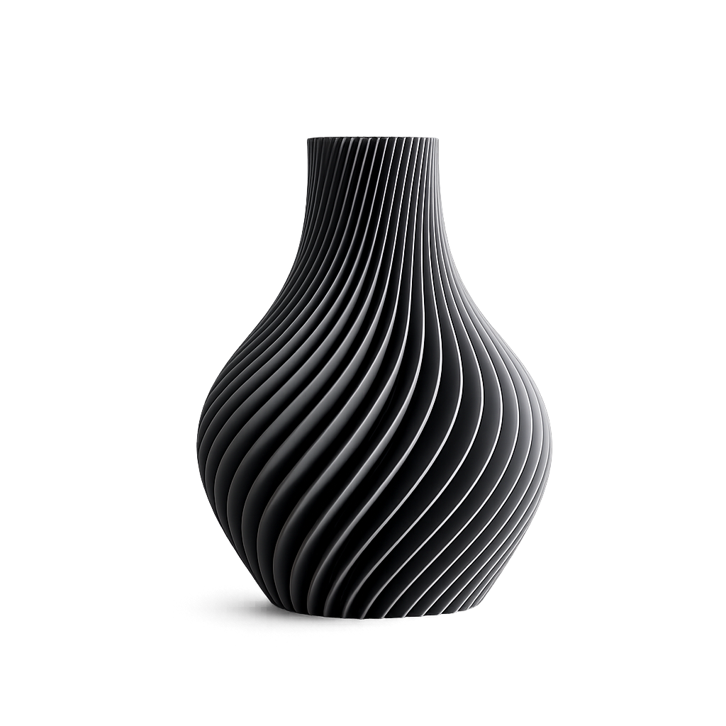 3D-gedruckte Designer-Vase aus PLA – Modernes Twist-Design, 20 cm Höhe – in 18 Farben erhältlich