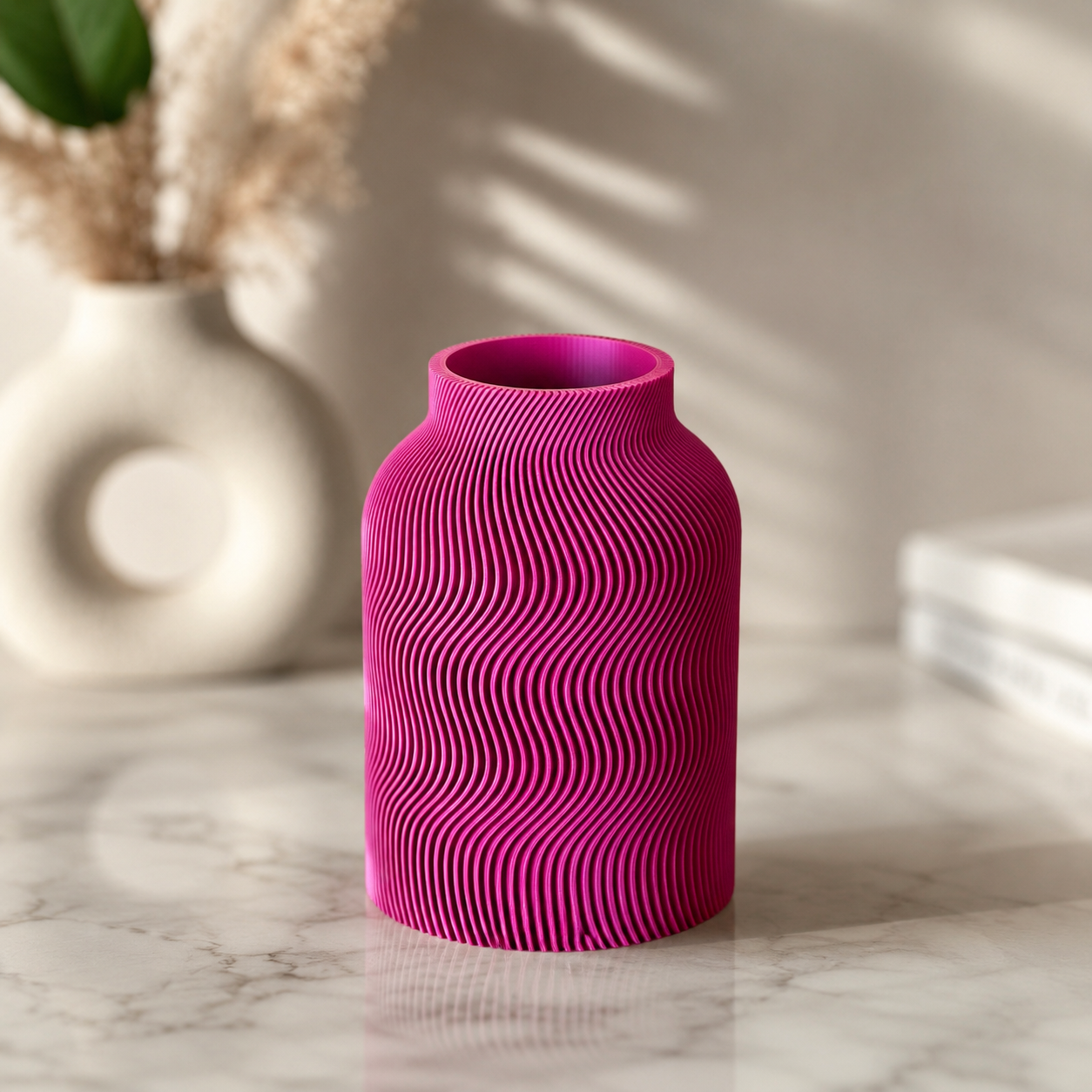 Design Vase „Wave Structure“ – Moderne 3D-Druck Vase aus PLA (18 Farben)