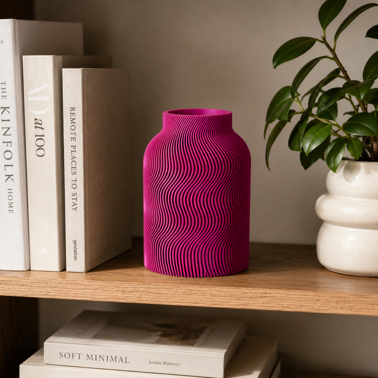 Design Vase „Wave Structure“ – Moderne 3D-Druck Vase aus PLA (18 Farben)