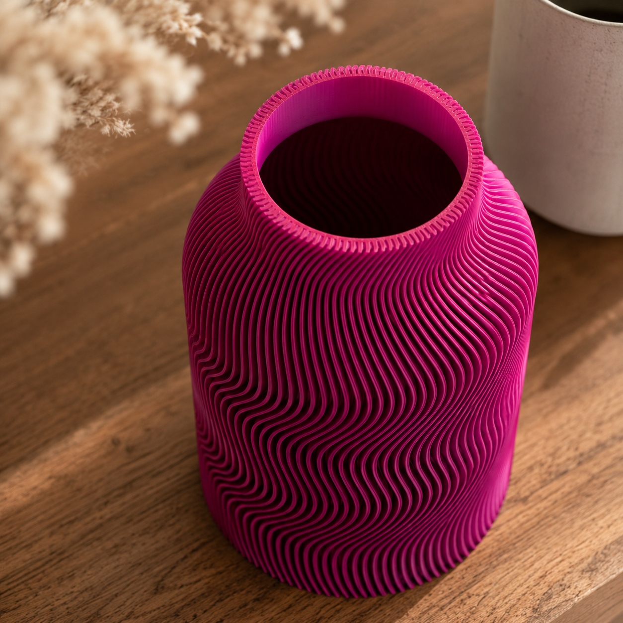 Design Vase „Wave Structure“ – Moderne 3D-Druck Vase aus PLA (18 Farben)