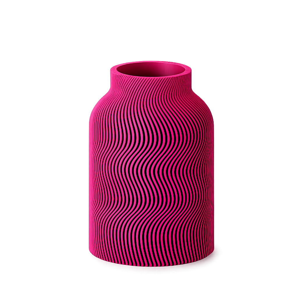Design Vase „Wave Structure“ – Moderne 3D-Druck Vase aus PLA (18 Farben)