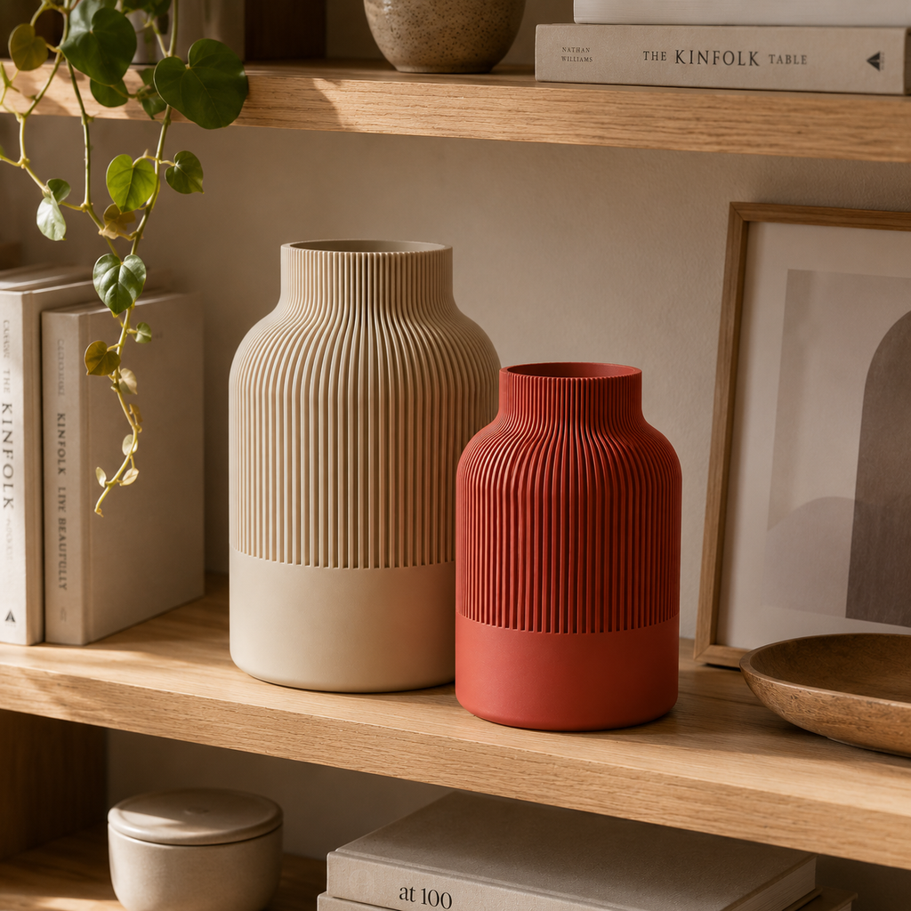 3D-Druck Vase aus PLA – Modernes Design in 18 Farben | 2 Größen für Trockenblumen | Handgefertigt & Nachhaltig