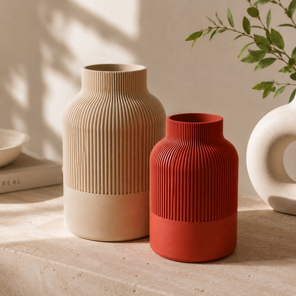3D-Druck Vase aus PLA – Modernes Design in 18 Farben | 2 Größen für Trockenblumen | Handgefertigt & Nachhaltig
