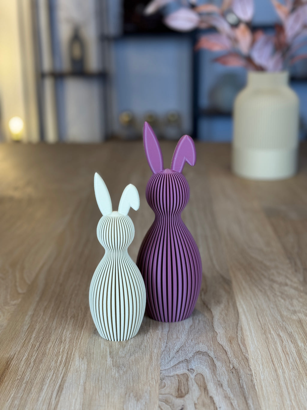 Moderne Hasen Deko aus 3D-Druck – Design-Hasen mit abgeknicktem Ohr aus PLA