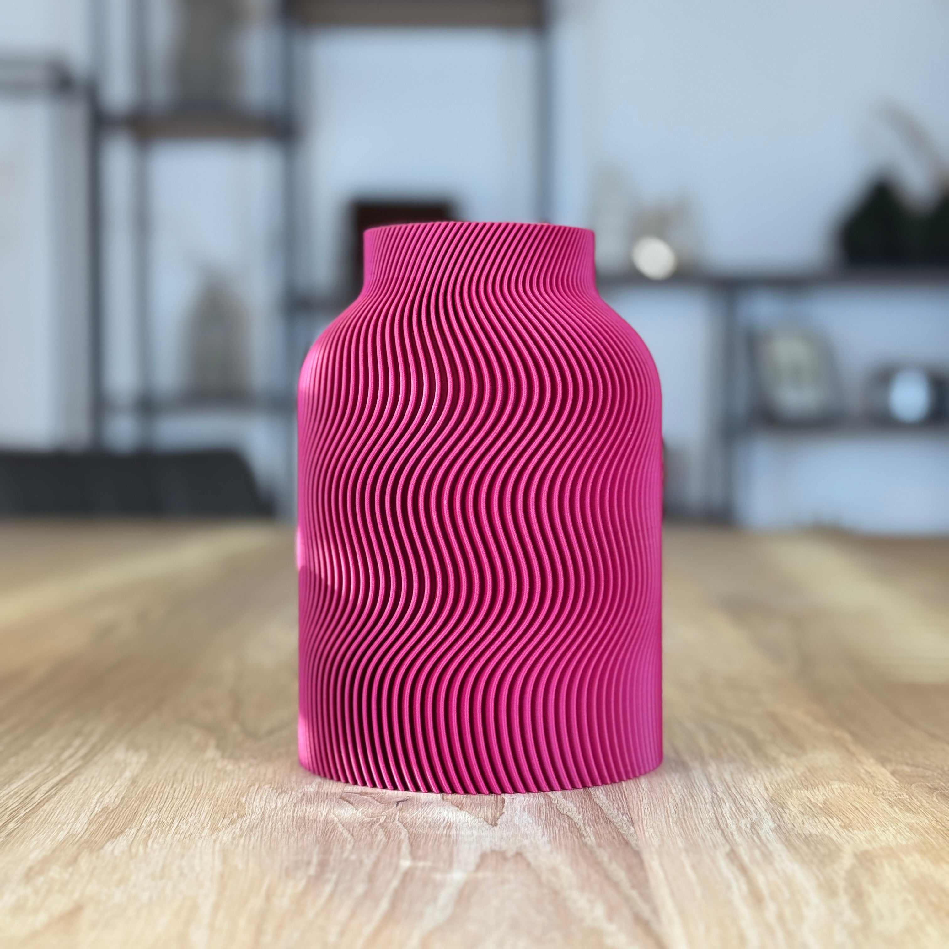Design Vase „Wave Structure“ – Moderne 3D-Druck Vase aus PLA (18 Farben)
