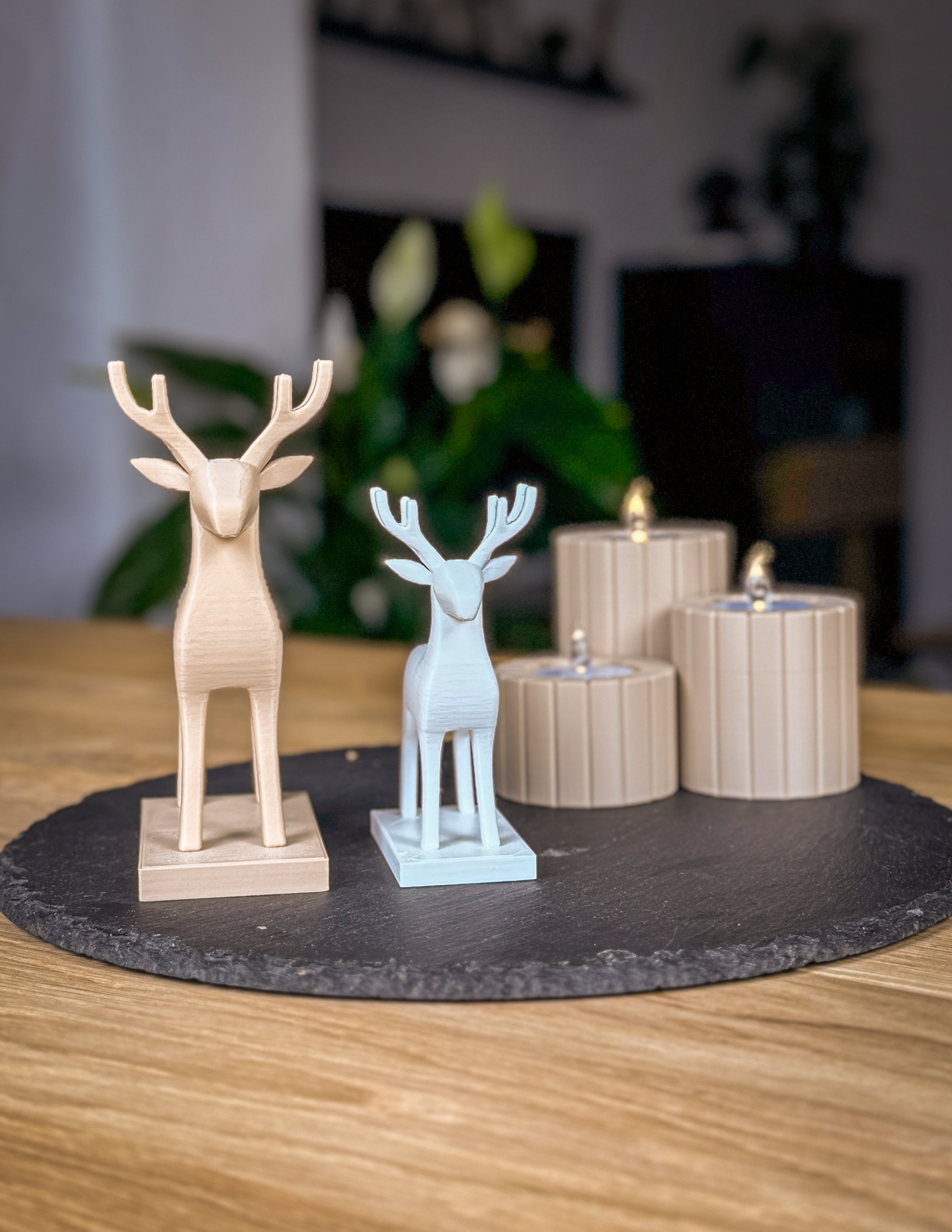 3D-gedrucktes Rentier-Set aus PLA – 2-teilig | Dekofiguren in 18 Farben