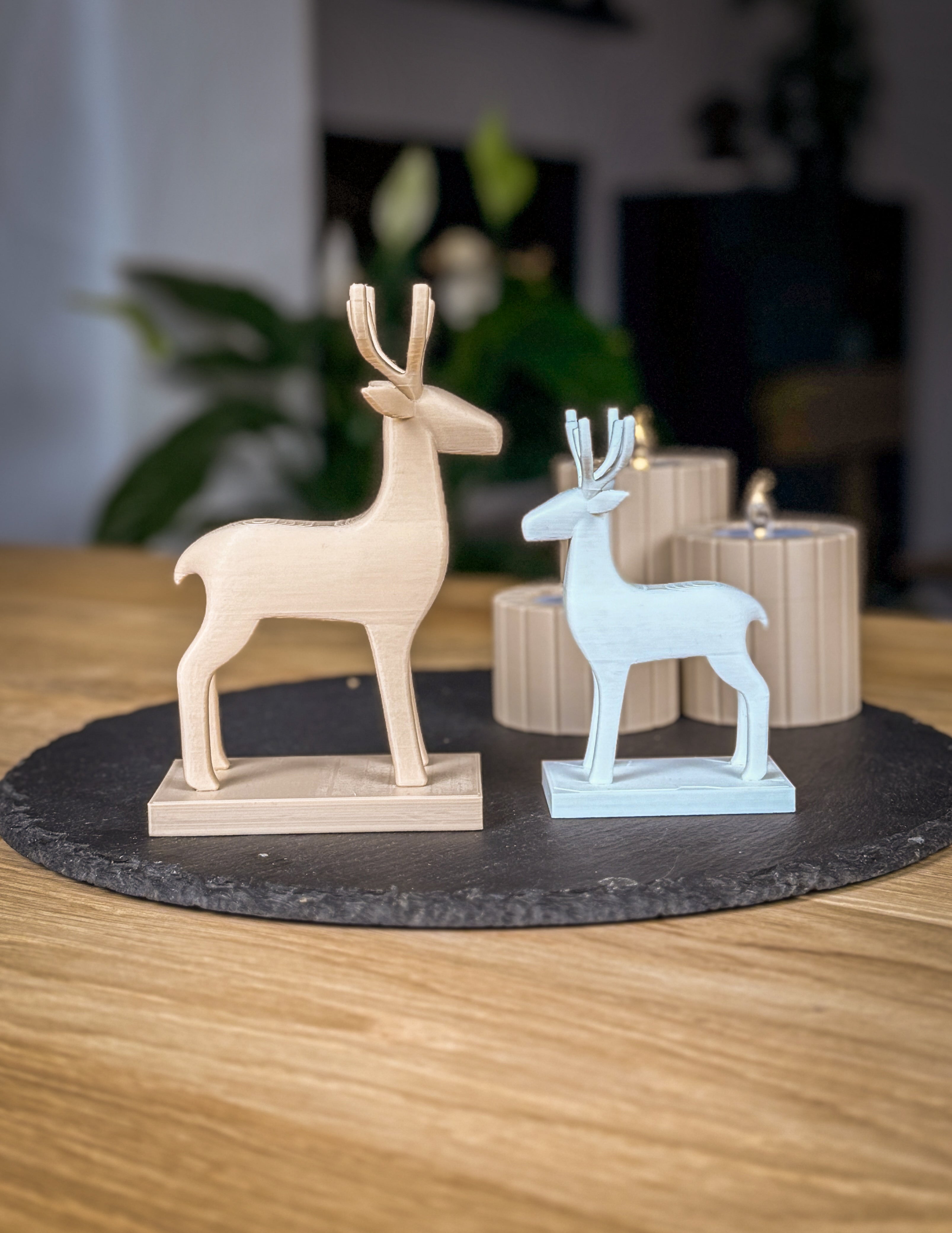 3D-gedrucktes Rentier-Set aus PLA – 2-teilig | Dekofiguren in 18 Farben