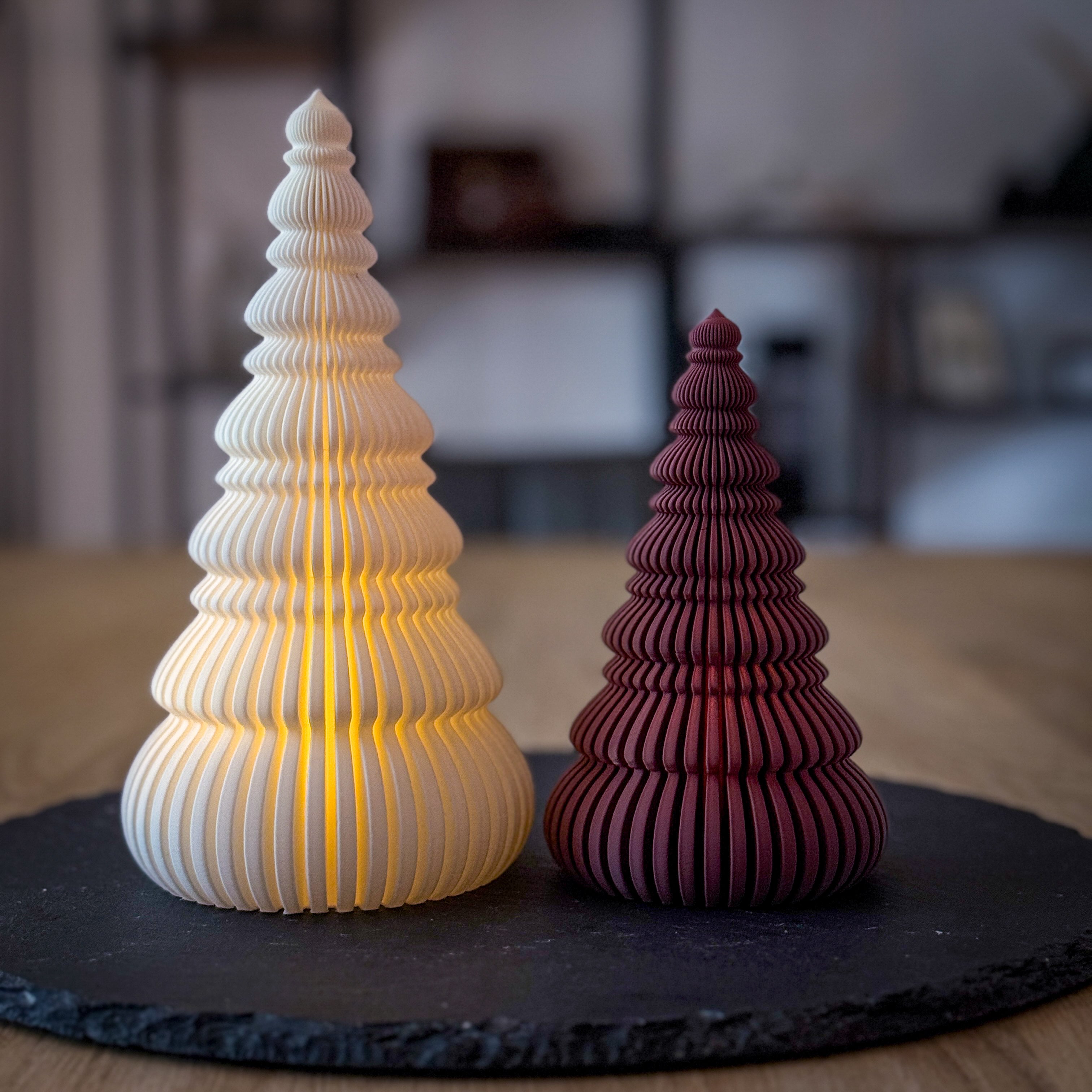 Japandi Deko-Baum aus PLA – 3D-Druck Designobjekt mit LED-Teelichtfach | 2 Größen & 18 Farben